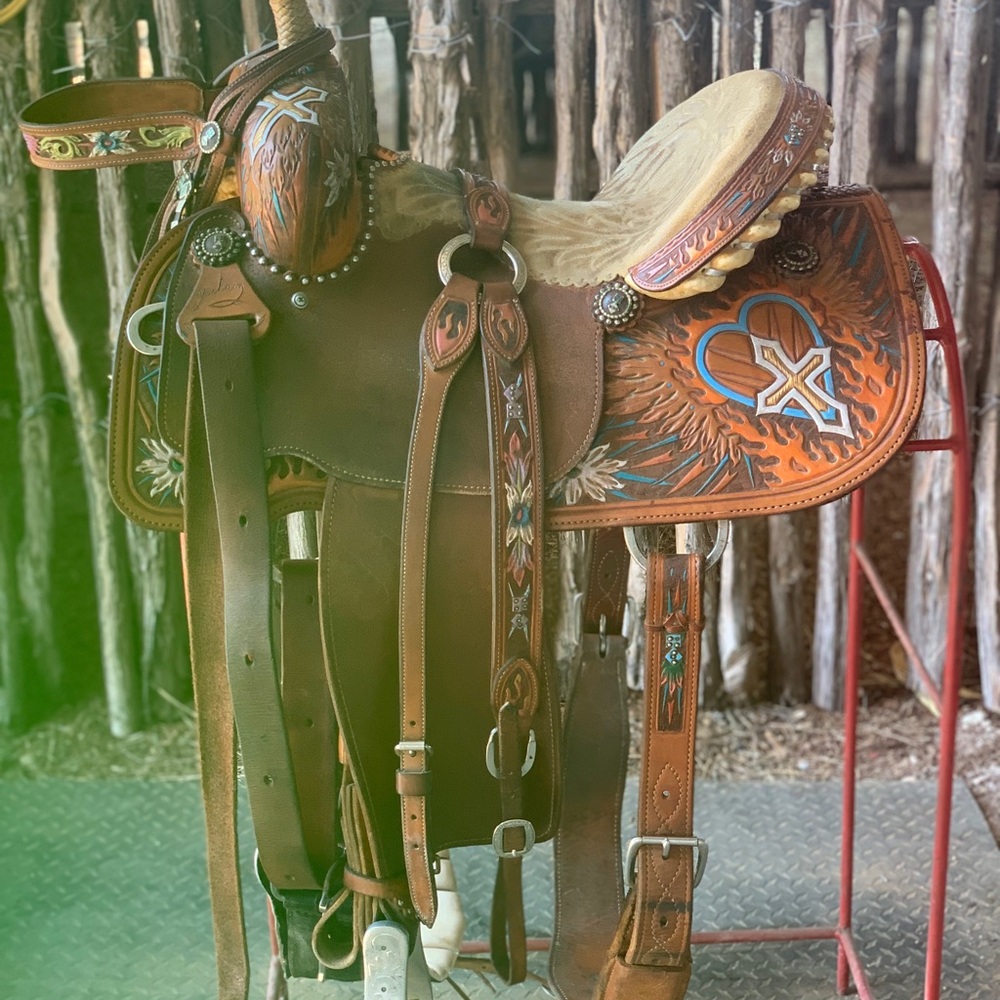 Yocham’s Custom Leather 14 Inch Barrel Saddle - Picture 8 of 14